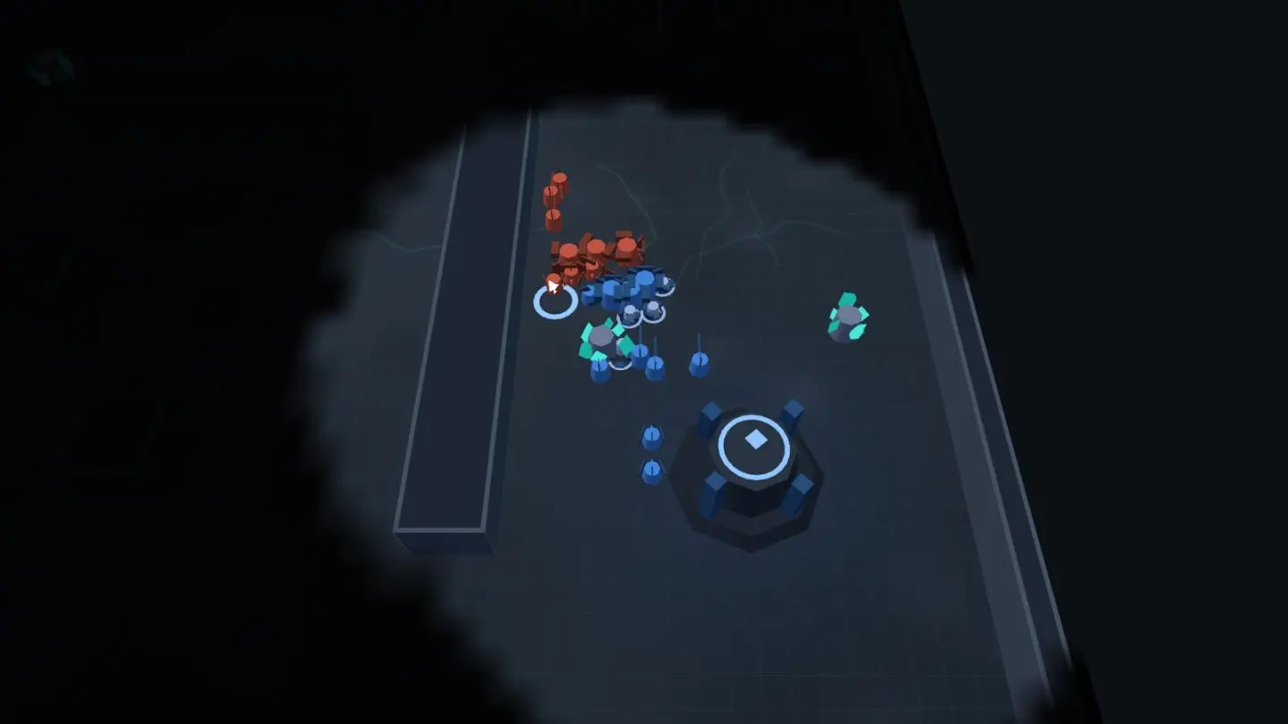 Korveth — There's a rival base on the other side of the map, and it's growing just as fast as yours. Collect crystals, build your army, and knock it down first. Win, and you get a link that replays the whole battle.